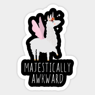 Majestically Awkward Llama Unicorn Sticker